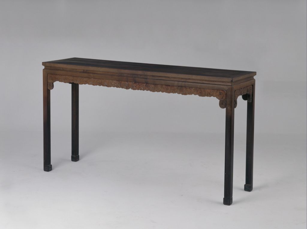 图片[1]-Red sandalwood carved long table with dragon pattern-China Archive